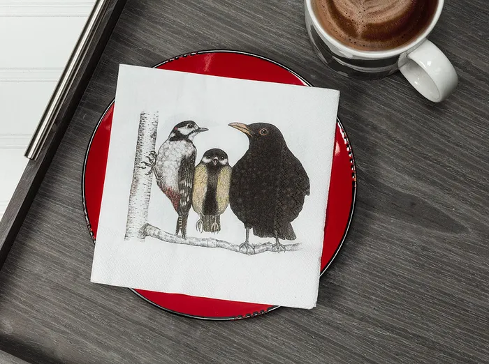 Abbott Earrings Large Bird Conversation Napkins