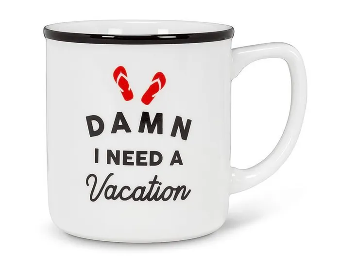 Abbott Earrings Need a Vacation Text Mug