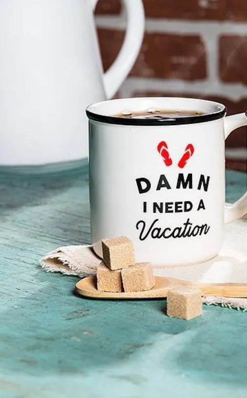 Abbott Earrings Need a Vacation Text Mug