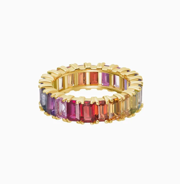 Carbon Hyde Rings Rainbow Emerald Eternity