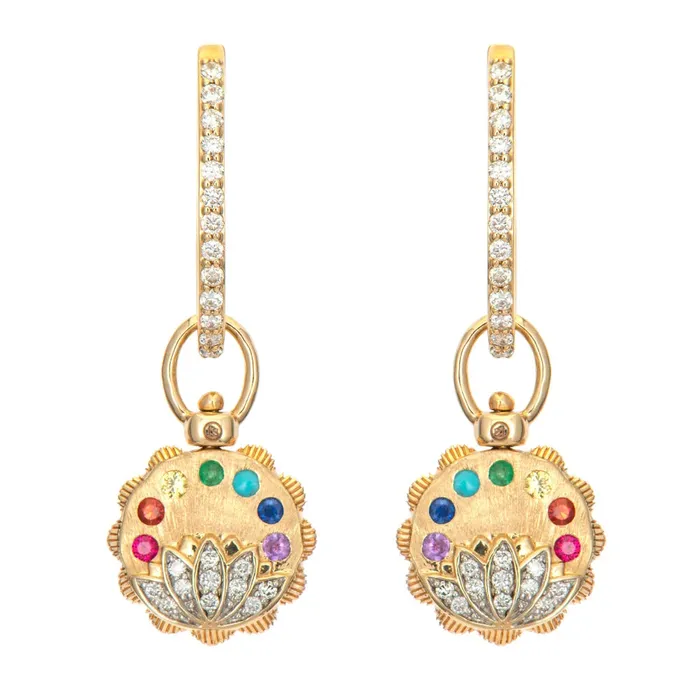 Charm Necklaces Single Spiritual Woman Lotus Flower Top Switch Charm Three Stories Jewelry