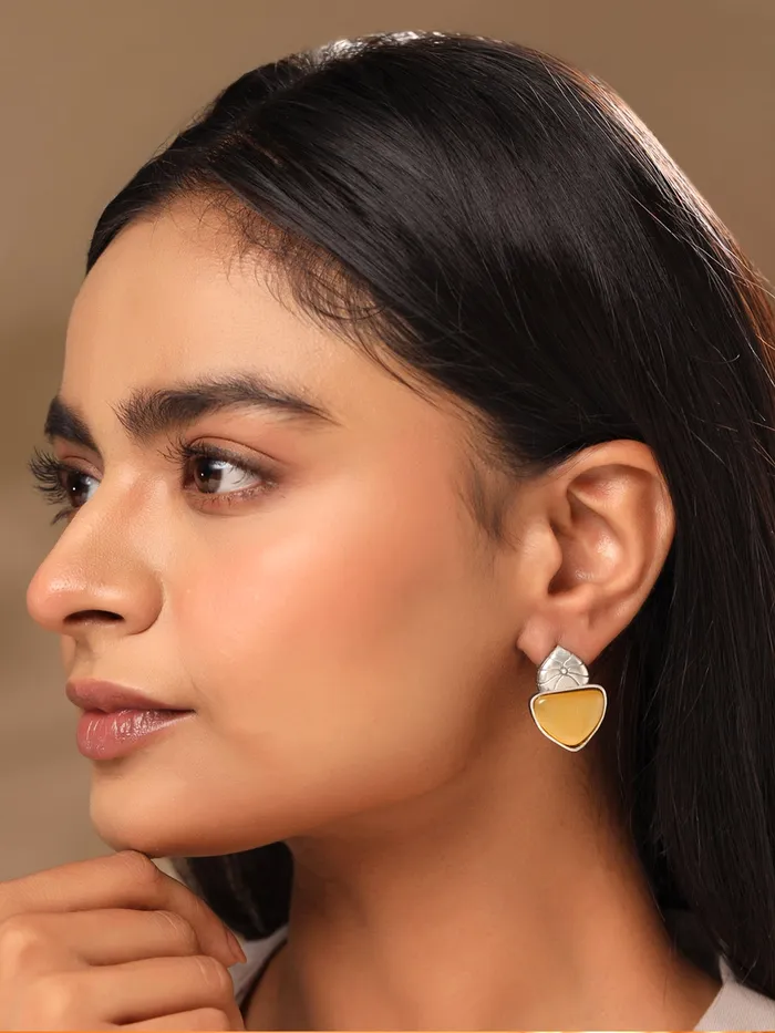 Combo of 3 Pairs Silver Oxidised Earrings for Women GiftReady 32cm Multi Yellow Chimes Earrings