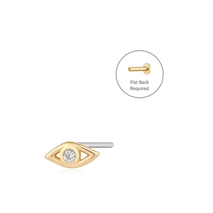 Earrings AURELIE GI CHARLOTTE Diamond Evil Eye Threadless Flatback Earring