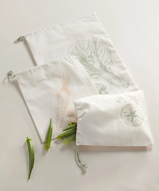 Earrings Cotton Produce Bags Set of 3 GiftCraft