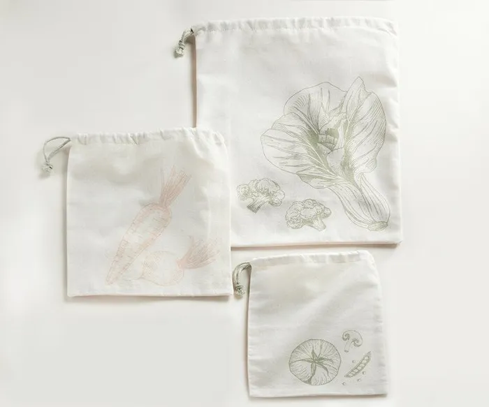 Earrings Cotton Produce Bags Set of 3 GiftCraft