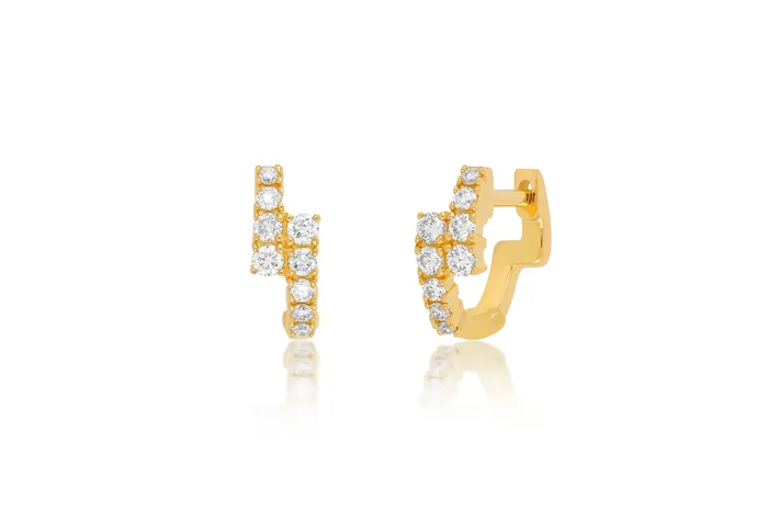 Earrings ef collection Diamond Marley Mini Huggie