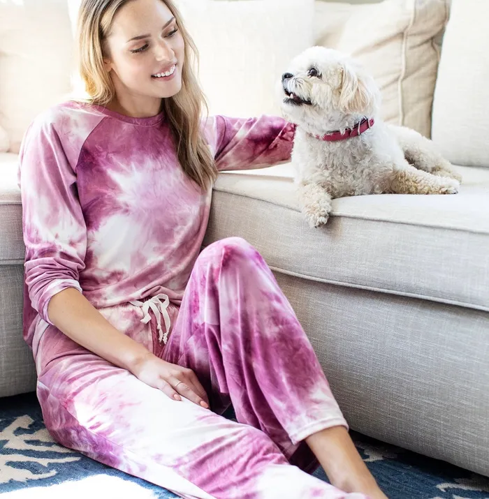 Earrings Hello Mello Tie Dye PJ Lounge Top