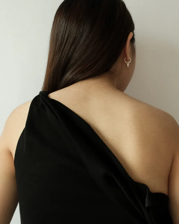 Earrings MYJN Maui Brushed Dangle Drop Hoop Earrings