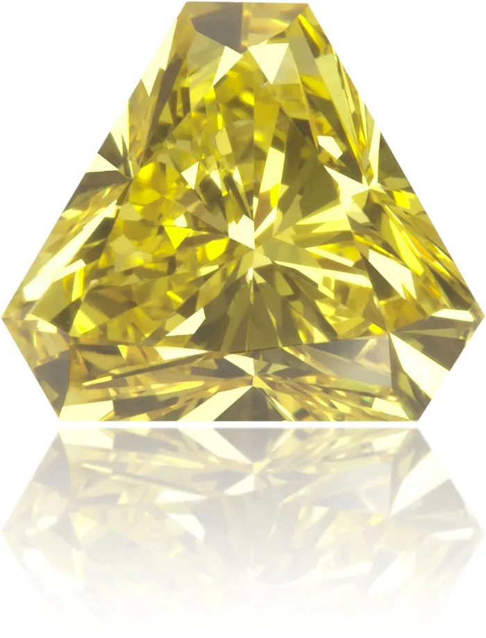 Earrings Natural Yellow Diamond Triangle 066 ct Polished Langerman Diamonds