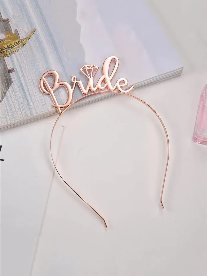 Earrings Yellow Chimes Hair Band for Girls Women Hair Accessories for Women Rose Gold Bride Tiara for Women Bridal Shower Haldi Bachelorette Hairband for Women Gift for Women Girls Yellow Chimes