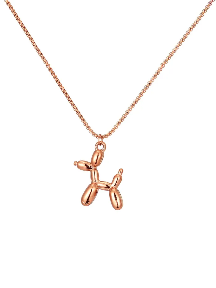 Earrings Yellow Chimes Yellow Chimes Chain Pendant for Women Rose GoldPlated DogShaped Pendant With Chain For Women and Girls