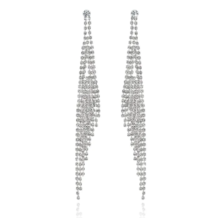 Earrings Yellow Chimes Yellow Chimes Crystal Earrings for Women Crystals from Swarovski Glamouring Chandelier Long Crystal Danglers Earrings for Women and Girls