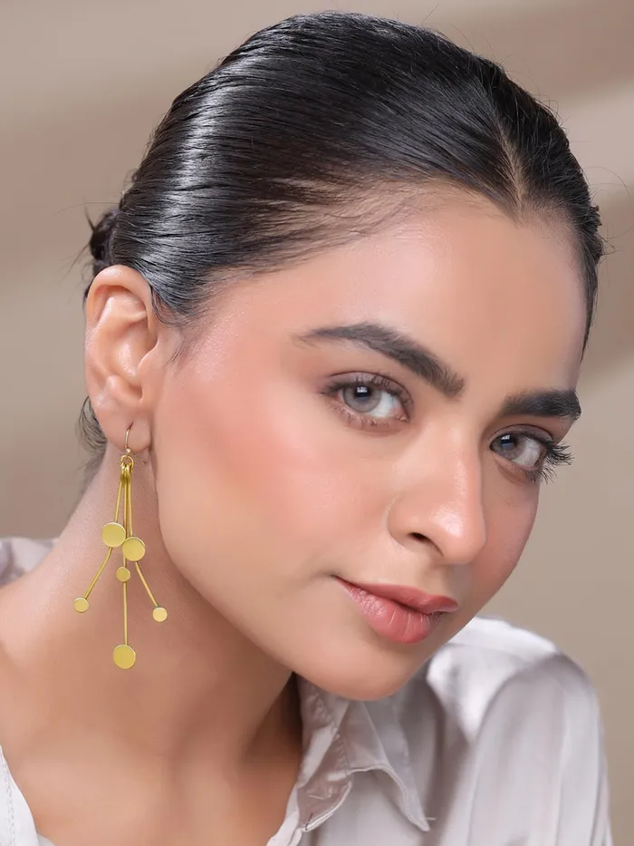 Earrings Yellow Chimes Yellow Chimes Dangler Earrings For Women Fashion Golden Women Earrings Gold Plated Long Dangler Earrings For Girls Eternal Elegance Birthday Gift for Girls Anniversary Gift for Women