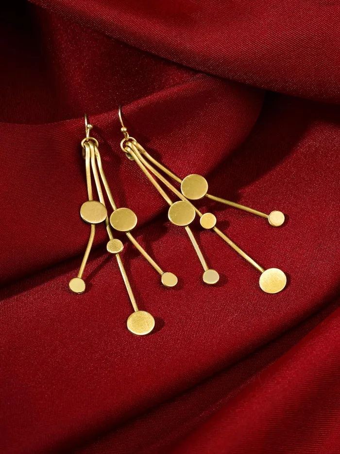 Earrings Yellow Chimes Yellow Chimes Dangler Earrings For Women Fashion Golden Women Earrings Gold Plated Long Dangler Earrings For Girls Eternal Elegance Birthday Gift for Girls Anniversary Gift for Women