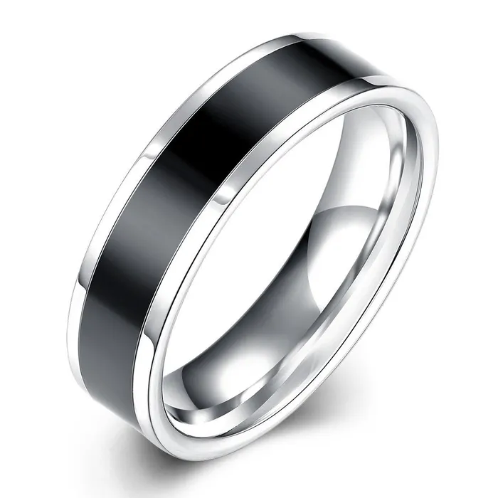 Earrings Yellow Chimes Yellow Chimes Rings for Men Black Band Ring Noble Men Band Style Titanium Steel Ring for Men Boys 8