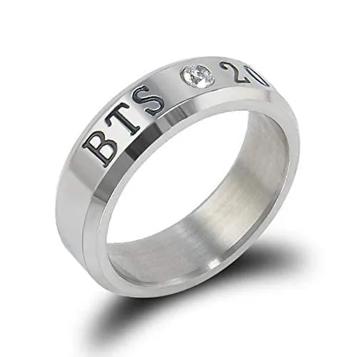 Earrings Yellow Chimes Yellow Chimes Rings for Men BTS Rings Stainless Steel Silver Ring Kpop BTS Bangtan Members Name Dob Engraved Ring for Men and Boys