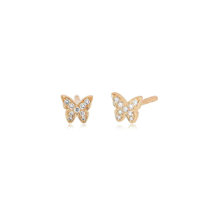 ef collection Earrings Baby Diamond Butterfly Studs