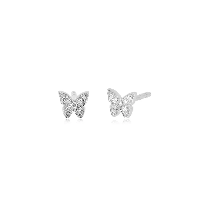 ef collection Earrings Baby Diamond Butterfly Studs