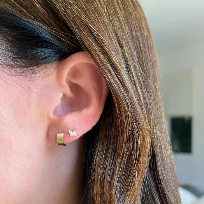 ef collection Earrings Baby Diamond Butterfly Studs