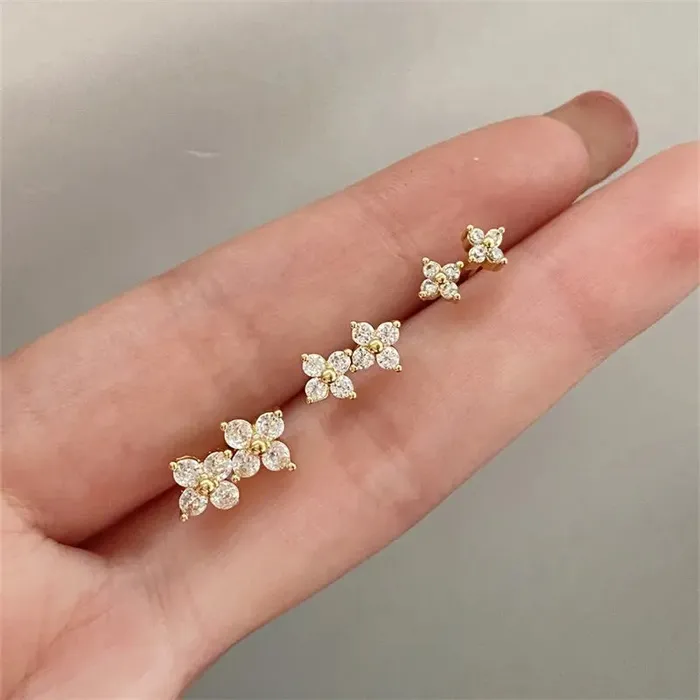 Get Signatured CZ Flower Stud Earring Earrings