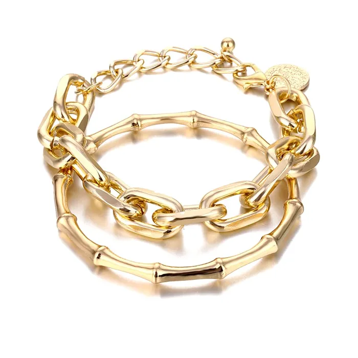 Kairangi Combo Bracelets for Women Gold Plated 2 Pcs Adjustable Chain Bracelet Set for Women and Girls Kairangi Rings
