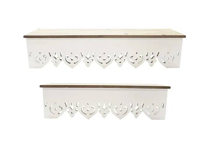 Lace Edge Wood Shelf Splash Earrings