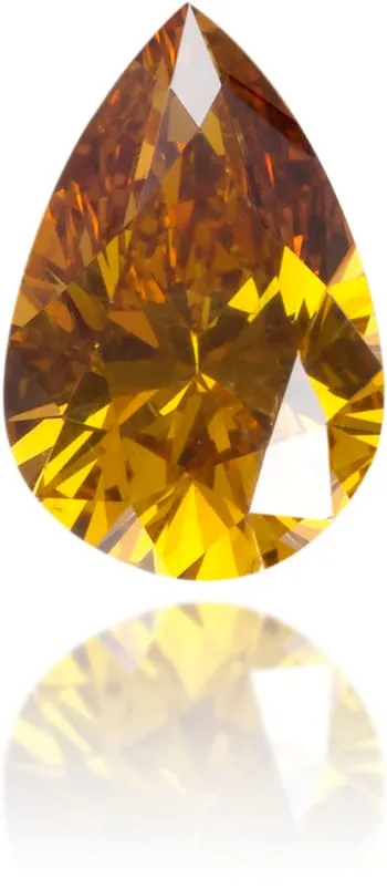 Langerman Diamonds Earrings Natural Orange Diamond Pear Shape 031 ct Polished