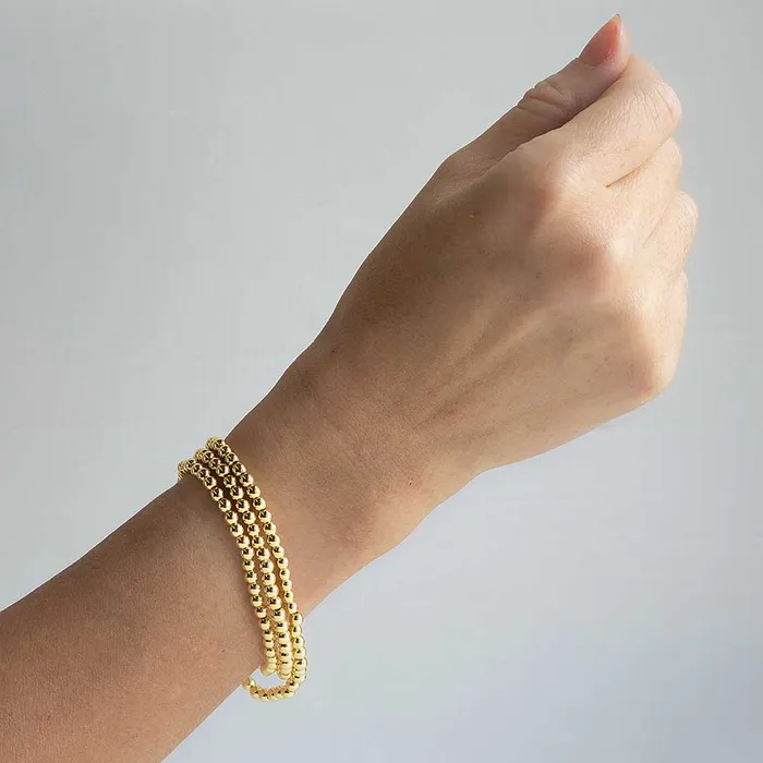 Lenny Eva Triple Wrap GoldperlenArmband 4mm Lenny Eva Earrings