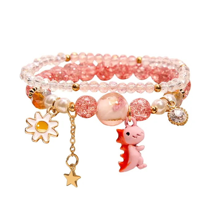 Melbees by Yellow Chimes Earrings Melbees by Yellow Chimes Bracelet for Kids and Girls Charm Bracelets Kids and Girls Multi layered Flower Charm Bracelet Birthday Gift For Kids and Girls