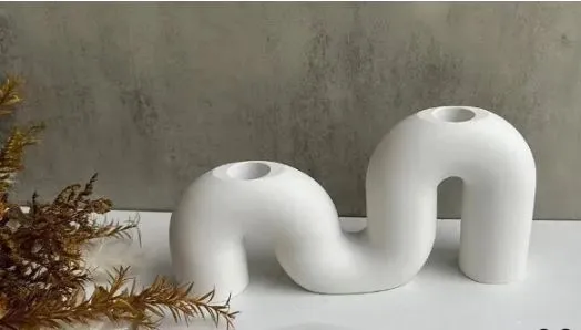Resin Art Hub Earrings Candle Holder Silicone Mold Zig Zag Shaped