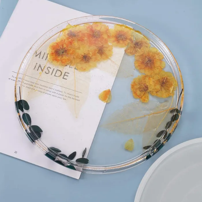 Rings Resinarthub Round Tray Mirror Plate Casting Silicone Mould