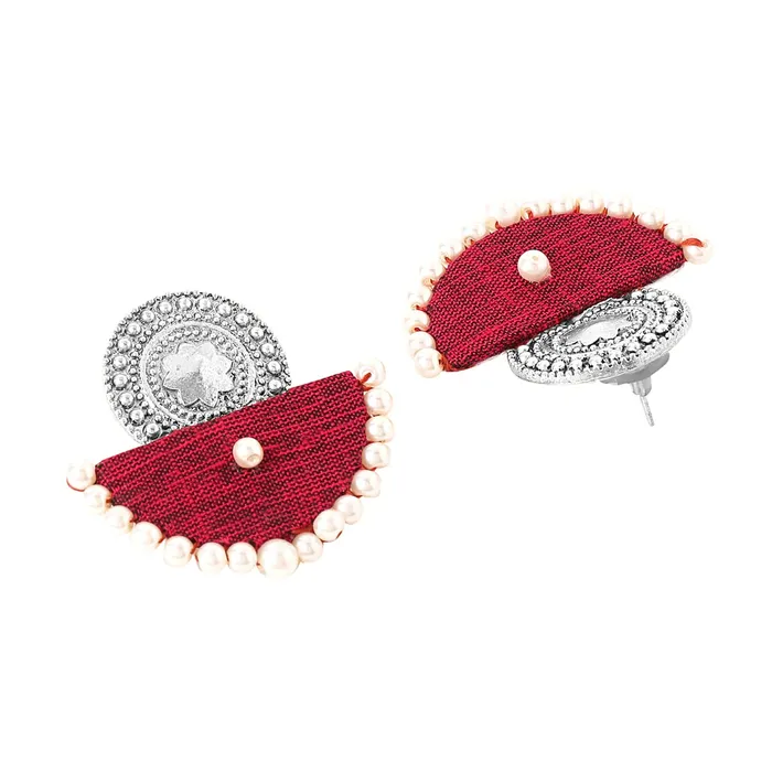 Rings Yellow Chimes Yellow Chimes Earrings for Women and Girls Traditional Silver Oxidised DropMaroon Woven Wrapped Pearl Drop EarringsBirthday Gift For girls and women Anniversary Gift for Wife