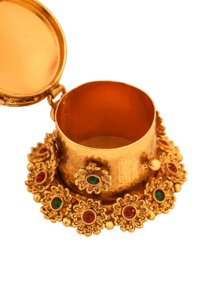 Rings Yellow Chimes Yellow Chimes Gift Box For Women Jewellery Organiser Mother Birthday Gift Jewellery Box Chandan Sindoor Dibbi Kumkum Bharani Golden Temple Set of 2