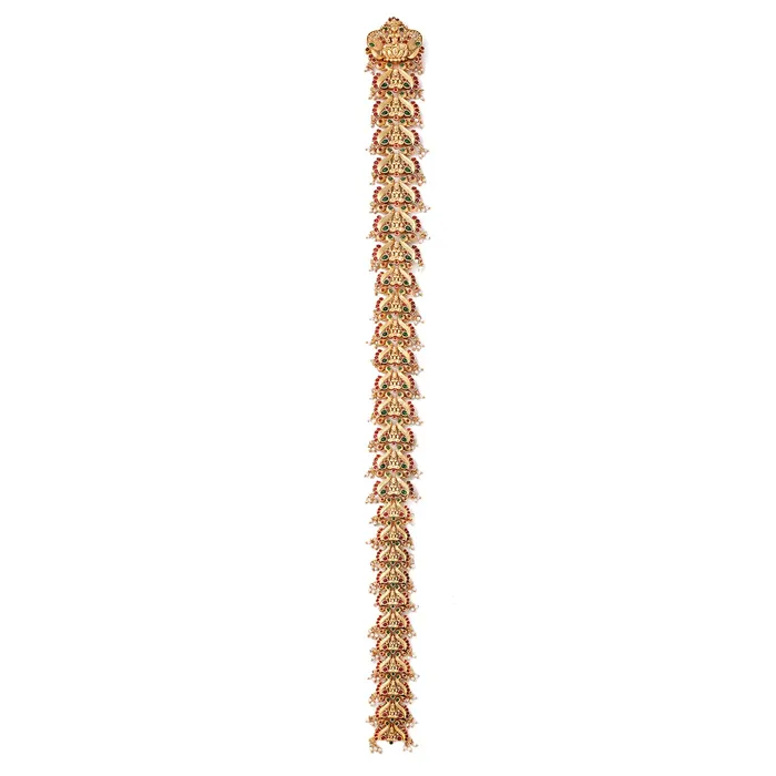 Rings Yellow Chimes Yellow Chimes Hair Jadai Billai Brooch Traditional Bridal Hair Accessories for Women Wedding Gold Plated Temple Choti Jadai Billai Brooch Set Jewellery for Women