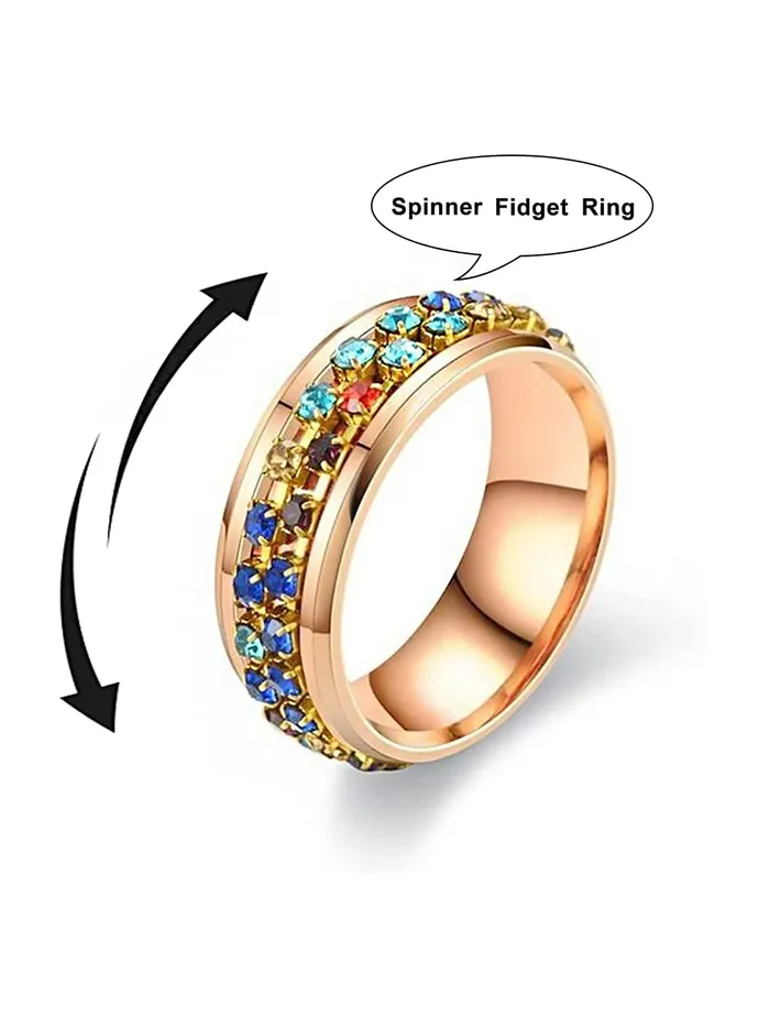 Rings Yellow Chimes Yellow Chimes Ring For Women Gold Tone Multicolor Crystal Studded Designer Ring For Women and Girls
