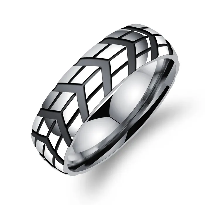Rings Yellow Chimes Yellow Chimes Western Style Stainless Steel Ring for Men and Boys 8