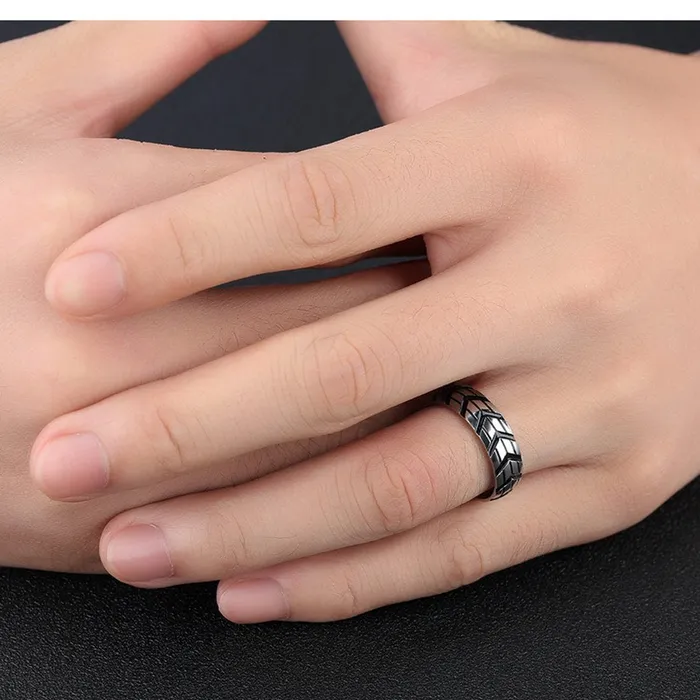 Rings Yellow Chimes Yellow Chimes Western Style Stainless Steel Ring for Men and Boys 8