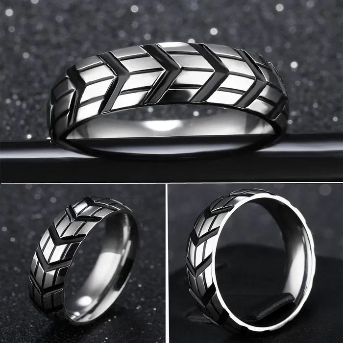 Rings Yellow Chimes Yellow Chimes Western Style Stainless Steel Ring for Men and Boys 8