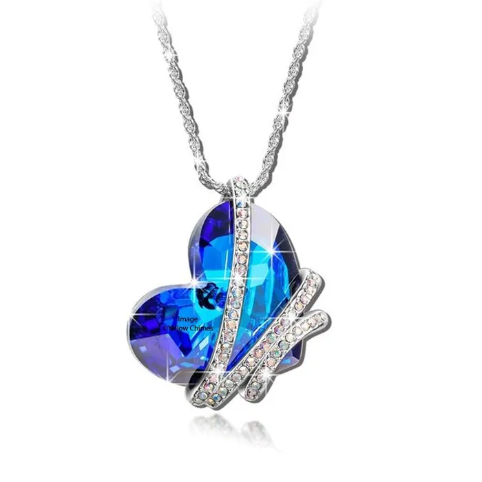 Yellow Chimes Crystals from Swarovski Mesmerising Heart of The Ocean Pendant for Women and Girls Yellow Chimes Rings
