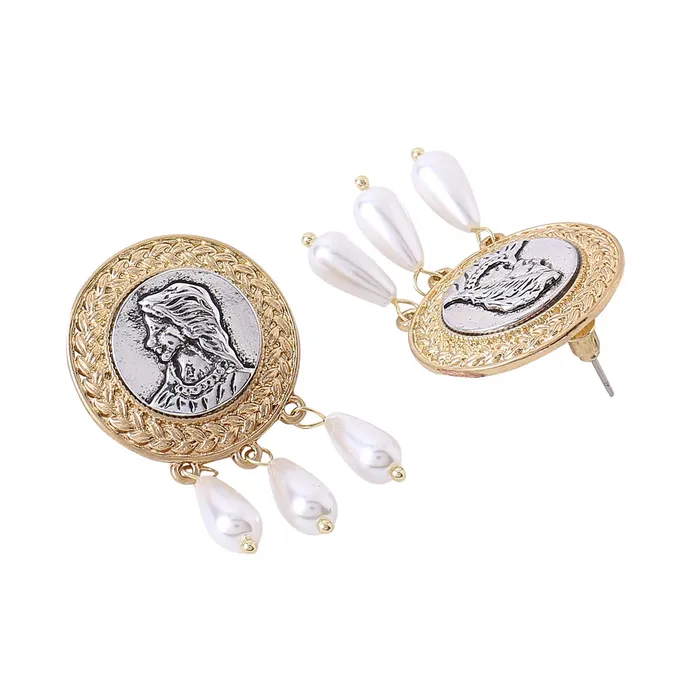 Yellow Chimes Earring For Women Gold Tone Pearl Bead Hanging Round Girl Embellished Statement Earrings For Women and Girls Yellow Chimes Rings
