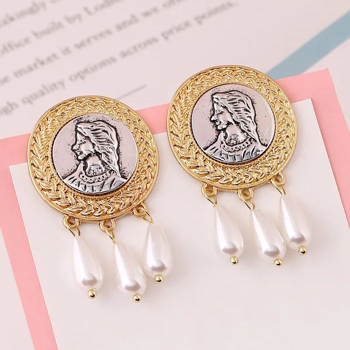 Yellow Chimes Earring For Women Gold Tone Pearl Bead Hanging Round Girl Embellished Statement Earrings For Women and Girls Yellow Chimes Rings