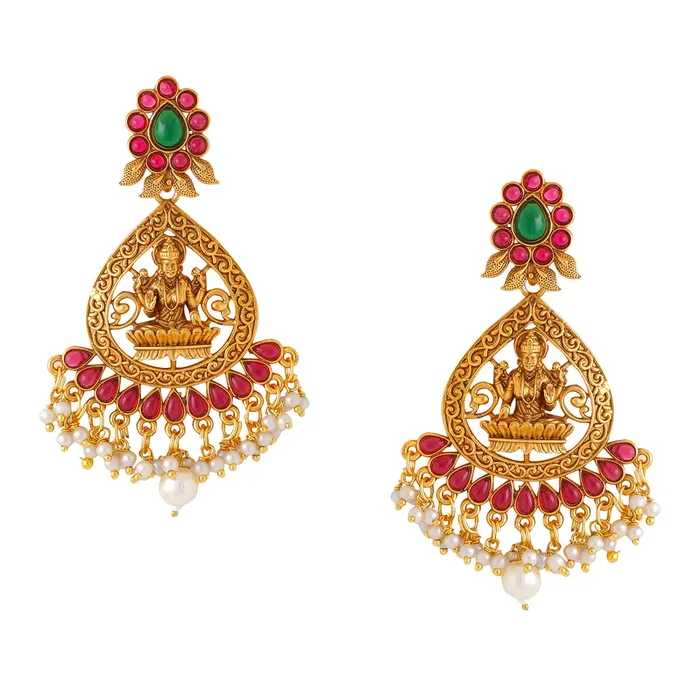 Yellow Chimes Earrings for Women and Girls Traditional Chandbali Earrings Gold Plated Beads Drop Temple Earrings Birthday Gift for girls and women Anniversary Gift for Wife Yellow Chimes Earrings