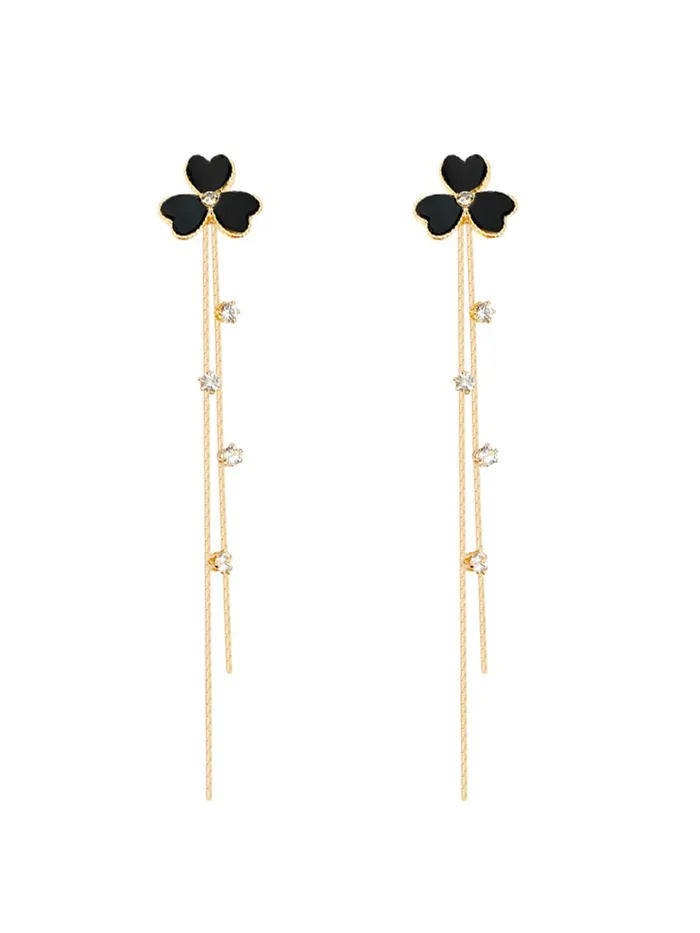 Yellow Chimes Earrings For Women Sparkling Crystal Studded Silver Toned Back Drop Dangle Earrings For Women and Girls Yellow Chimes Earrings