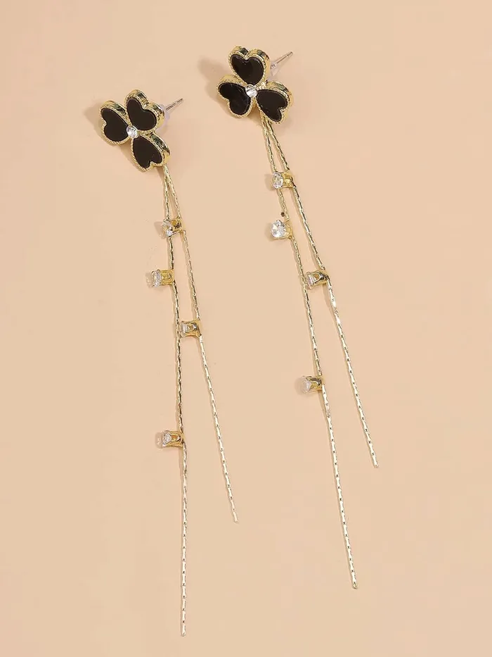 Yellow Chimes Earrings For Women Sparkling Crystal Studded Silver Toned Back Drop Dangle Earrings For Women and Girls Yellow Chimes Earrings