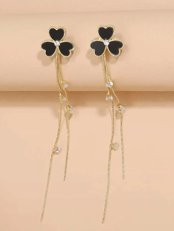 Yellow Chimes Earrings For Women Sparkling Crystal Studded Silver Toned Back Drop Dangle Earrings For Women and Girls Yellow Chimes Earrings