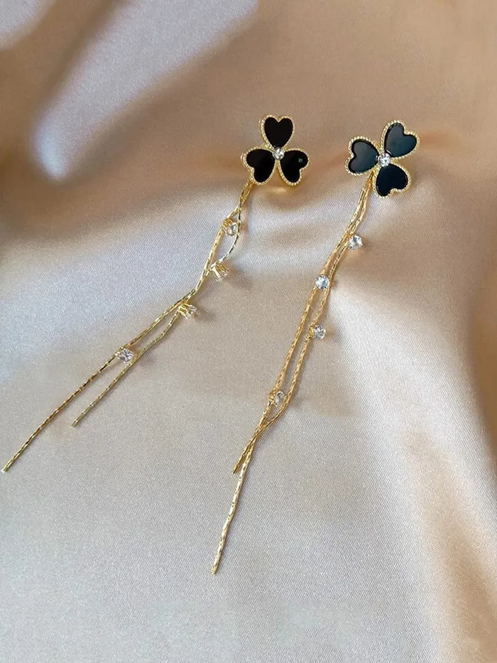 Yellow Chimes Earrings For Women Sparkling Crystal Studded Silver Toned Back Drop Dangle Earrings For Women and Girls Yellow Chimes Earrings