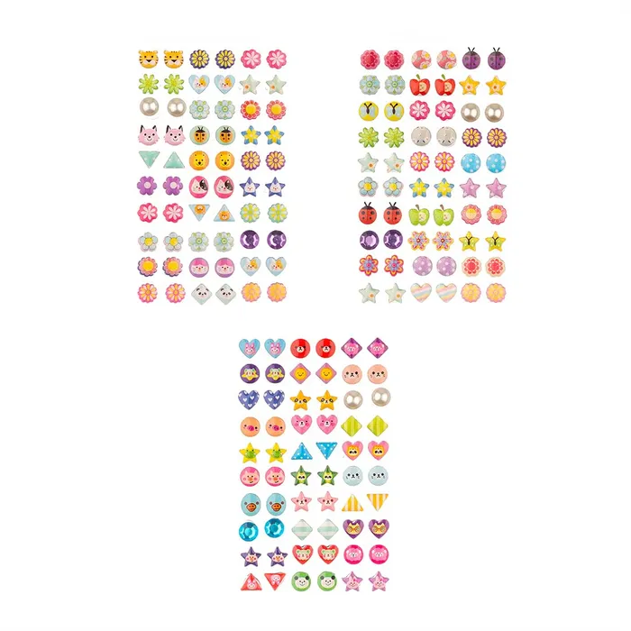 Yellow Chimes Earrings Melbees by Yellow Chimes Ear Stickers for Kids Multicolor Multi Designed Ear Stickers Birthday Gift for Kids and Girls