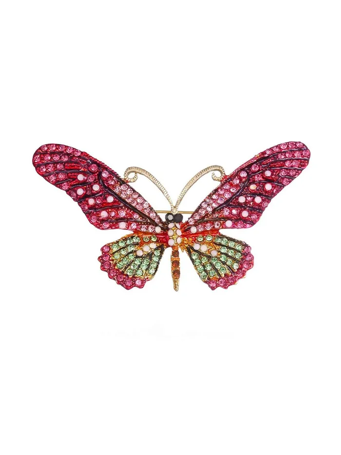 Yellow Chimes Earrings Yellow Chimes Brooch for Women Butterfly Shaped Brooch Fashionable Brooch for Girls and Women Pink