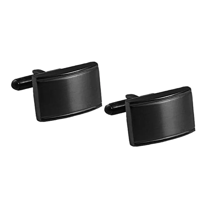 Yellow Chimes Earrings Yellow Chimes Cufflinks for Men BusinessClassical Choice Stainless Steel Black Cufflinks for Men and Boys