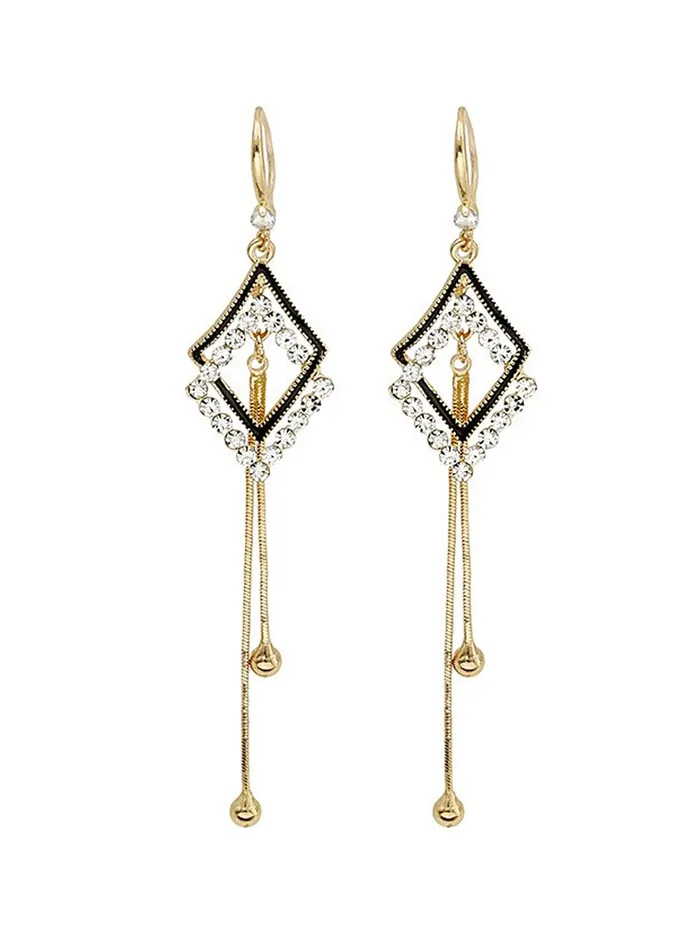 Yellow Chimes Earrings Yellow Chimes Earrings for Women and Girls Geometric Designed Dangler Gold Tone Long Dangler Earrings Birthday Gift for girls and women Anniversary Gift for Wife